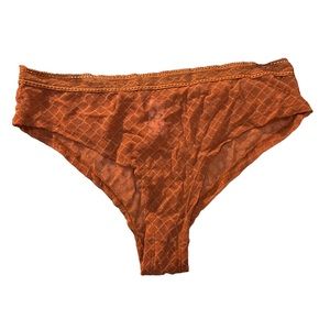 3/$30 VICTORIA’S SECRET VERY SEXY LACE SHEER Panty Boy Brief Rust Brown Orange L